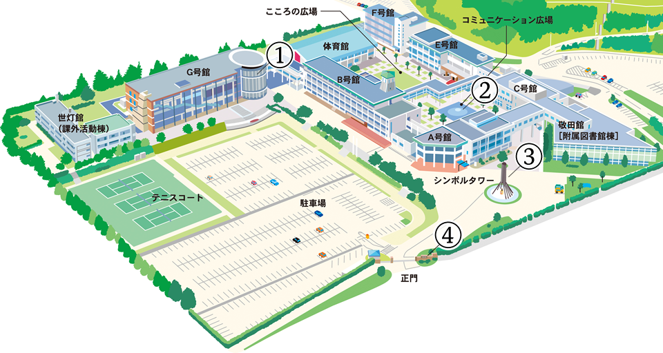仁愛大学モニュメントマップ